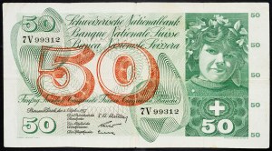 Švajčiarsko, 50 frankov 1972