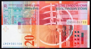 Švajčiarsko, 20 frankov 1994