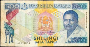 Tanzánia, 500 Shilingi 1992