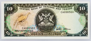 Trinidad a Tobago, 10 dolarů 1985