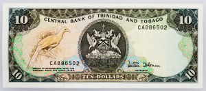 Trinidad a Tobago, 10 dolárov 1985