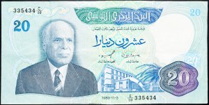 Tunezja, 20 dinarów 1983