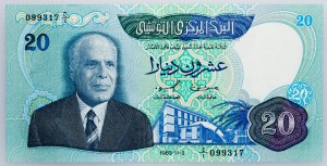 Tunisko, 20 dinárů 1983