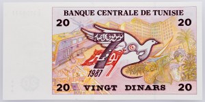 Tunisie, 20 dinars 1992