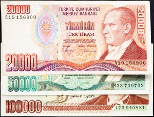 Turquie, 20000, 50000, 100000 Lirasi 1970