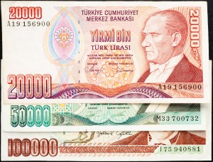 Turchia, 20000, 50000, 100000 Lirasi 1970