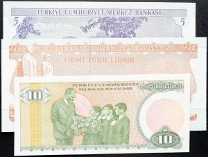 Turquie, 5, 10, 20 Lirasi 1976, 1979, 1979