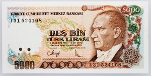 Turecko, 5000 lir 1988