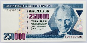 Turchia, 250000 lire 1998-2001