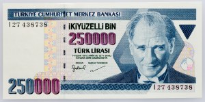 Turecko, 250000 lir 1998-2001