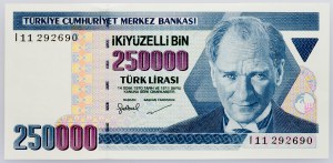 Turquie, 250000 lires 1998-2001