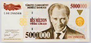 Turquie, 5000000 lires 1997-2004