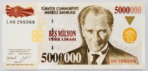 Turkey, 5000000 Lira 1997-2004