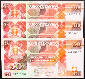 Uganda, 50 scellini 1989, 1994, 1997