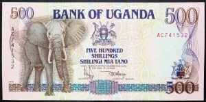 Uganda, 500 šilinků 1991
