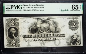 USA, 2 dolary 40.-50. léta 19. století