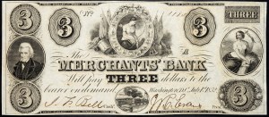 USA, 3 dollari 1852