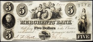 USA, 5 dolárov 1852