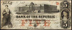 USA, 5 dolárov 1853