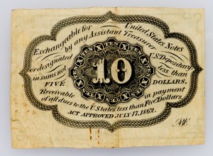 USA, 10 centů 1862