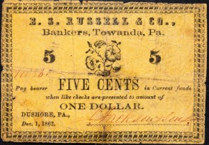 USA, 5 centów 1862
