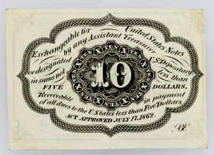 USA, 10 centów 1862