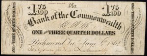 USA, 1 75/100 Dollars 1862