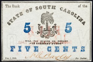 USA, 5 centesimi 1863