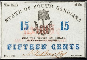 USA, 15 centesimi 1863