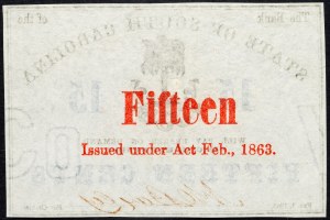 USA, 15 centů 1863