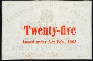 USA, 25 centov 1863