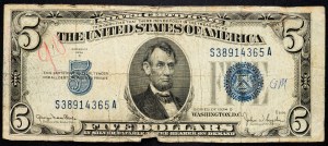 USA, 5 dolarů 1934