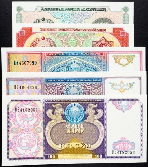 Uzbekistán, 1, 3, 5, 10, 100 Som 1994