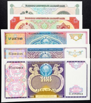 Uzbekistan, 1, 3, 5, 10, 100 Som 1994