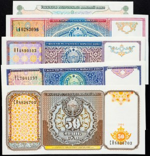 Uzbekistán, 1, 5, 10, 25, 50 Suma 1994