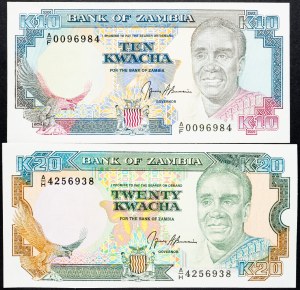 Zambie, 10, 20 Kwacha 1989-1991