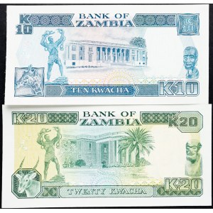 Zambia, 10, 20 Kwacha 1989-1991