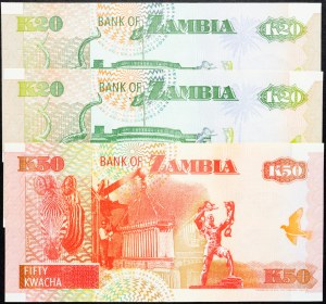 Zambie, 20, 50 Kwacha 1992