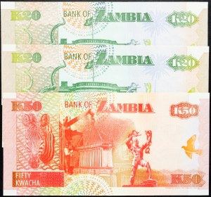 Sambia, 20, 50 Kwacha 1992