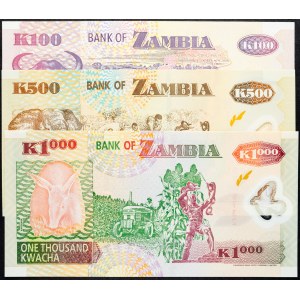 Zambia, 100, 500, 1000 Kwacha 2001, 2003, 2004