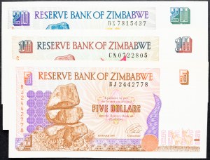 Zimbabwe, 5, 10, 20 dolarów 1997 r.