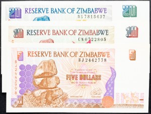 Simbabwe, 5, 10, 20 Dollars 1997