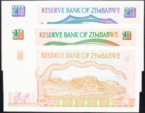 Zimbabwe, 5, 10, 20 dolarów 1997 r.