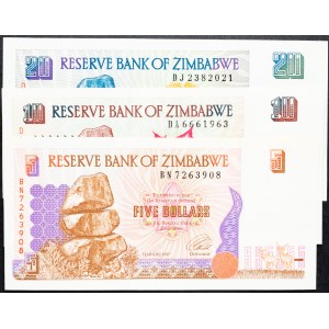 Zimbabwe, 5, 10, 20 Dollars 1997
