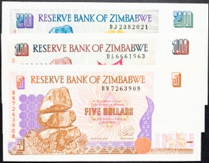 Zimbabwe, 5, 10, 20 Dollars 1997