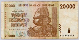 Zimbabwe, 20000 dolarów 2008 r.