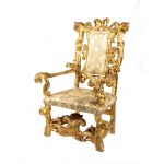 Trono romano dello Stato Pontificio in legno dorato