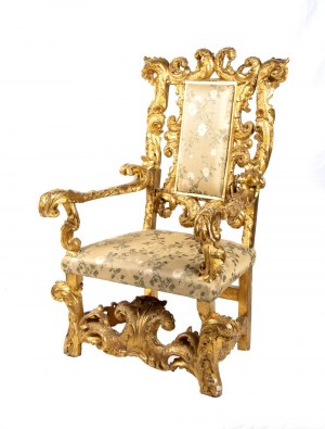 Papal States roman throne in gilded wood