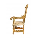 Trono romano dello Stato Pontificio in legno dorato
