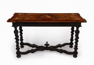 Table italienne en ivoire marqueté du Piémont